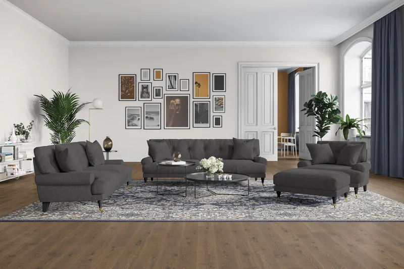 Andrew 3-personers Stofsofa - Mørkegrå - Møbler - Sofaer - 3 personers sofa