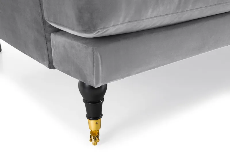 Andrew 3-personers Fløjlssofa - Lysegrå - Møbler - Sofaer - 3 personers sofa