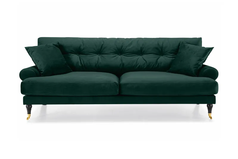 Andrew 3-personers Fløjlssofa - Grøn - Møbler - Sofaer - 3 personers sofa