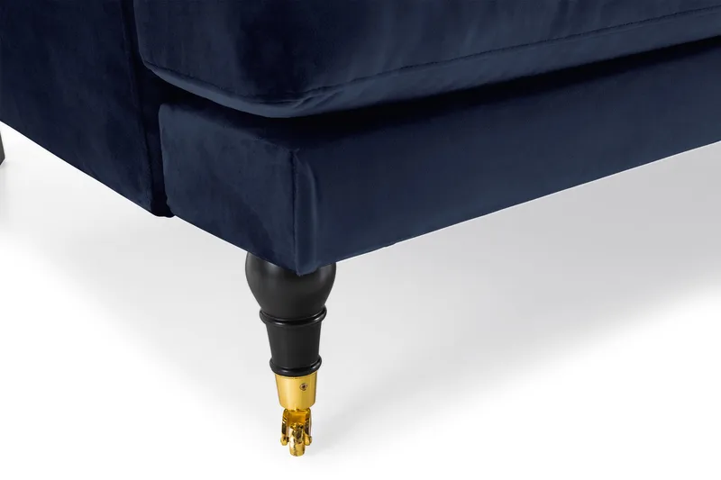 Andrew 3-personers Fløjlssofa - Blå - Møbler - Sofaer - 3 personers sofa