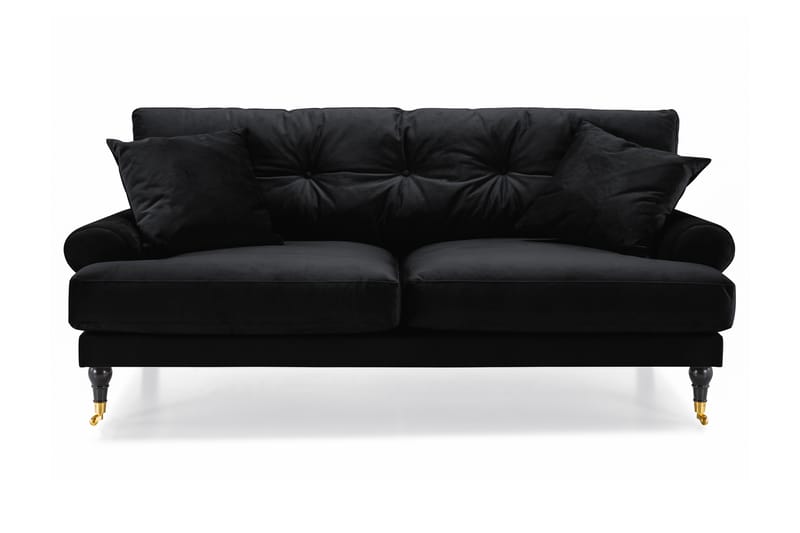 Andrew Veloursofa 2-pers - Sort/Messing - Velour sofaer - 2 personers sofa - Howard sofa
