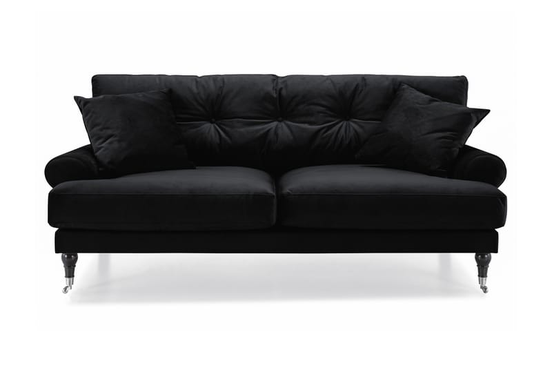 Andrew Veloursofa 2-pers - Sort/Krom - Howard sofa - Velour sofaer - 2 personers sofa