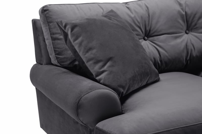 Andrew Veloursofa 2-pers - Mørkegrå/Krom - Howard sofa - Velour sofaer - 2 personers sofa