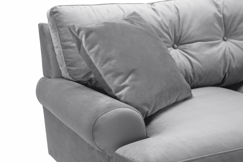 Andrew Veloursofa 2-pers - Sølvgrå/Messing - Howard sofa - Velour sofaer - 2 personers sofa