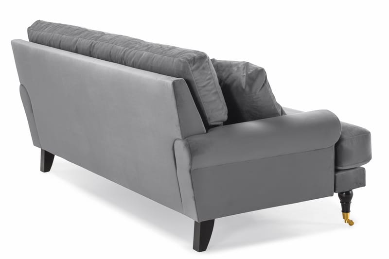 Andrew Veloursofa 2-pers - Sølvgrå/Messing - Howard sofa - Velour sofaer - 2 personers sofa