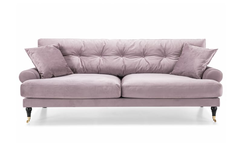 Andrew Veloursofa 3-pers - Lilla/Messing - Howard sofa - Velour sofaer - 3 personers sofa