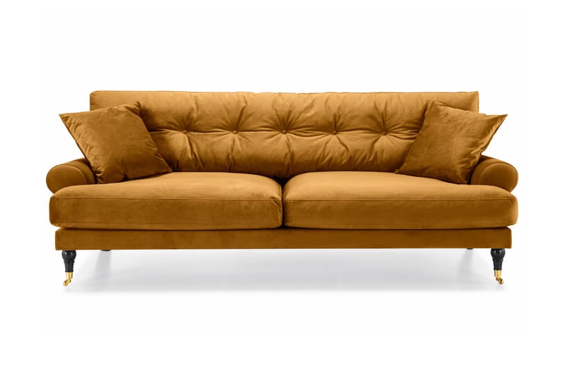 Andrew Veloursofa 3-pers - Amber/Messing - Howard sofa - Velour sofaer - 3 personers sofa