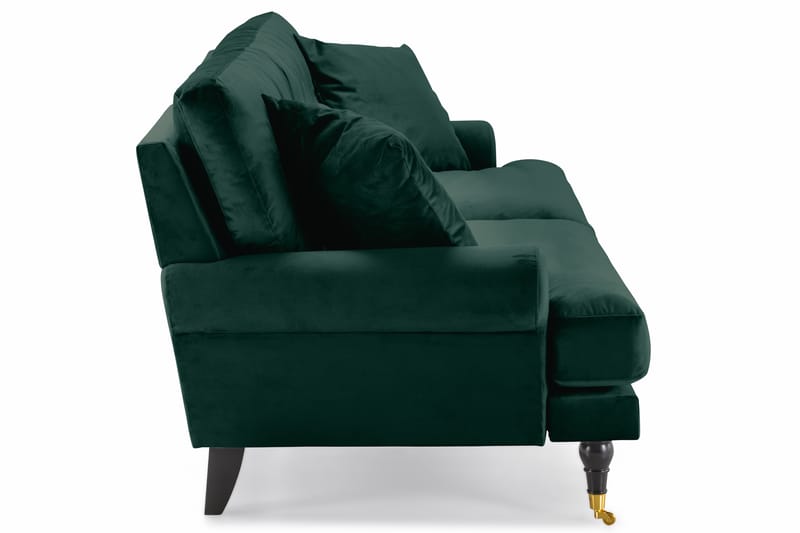 Andrew Veloursofa 3-pers - Mørkegrøn/Messing - Howard sofa - Velour sofaer - 3 personers sofa