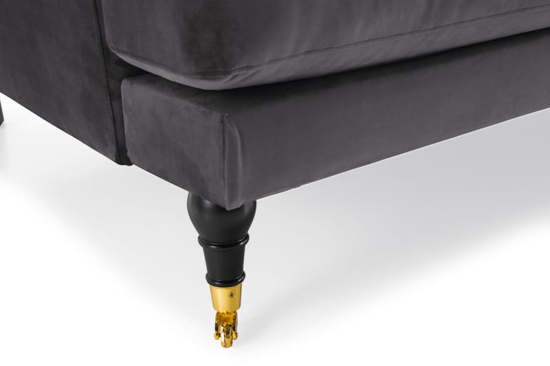 Andrew Veloursofa 3-pers - Mørkegrå/Messing - Møbler - Sofaer - Howard sofa