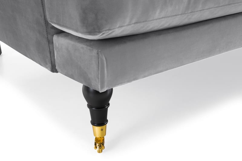 Andrew Veloursofa 3-pers - Sølvgrå/Messing - Møbler - Sofaer - Howard sofa