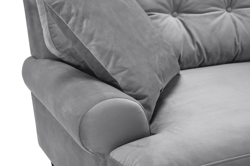 Andrew Veloursofa 3-pers - Sølvgrå/Messing - Howard sofa - Velour sofaer - 3 personers sofa
