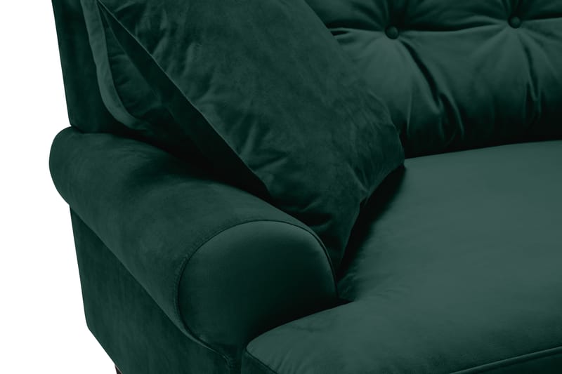 Andrew Veloursofa 3-pers - Mørkegrøn/Messing - Howard sofa - Velour sofaer - 3 personers sofa