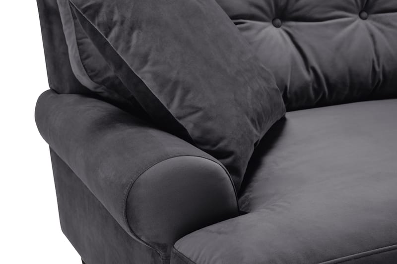 Andrew Veloursofa 3-pers - Mørkegrå/Krom - Howard sofa - Velour sofaer - 3 personers sofa