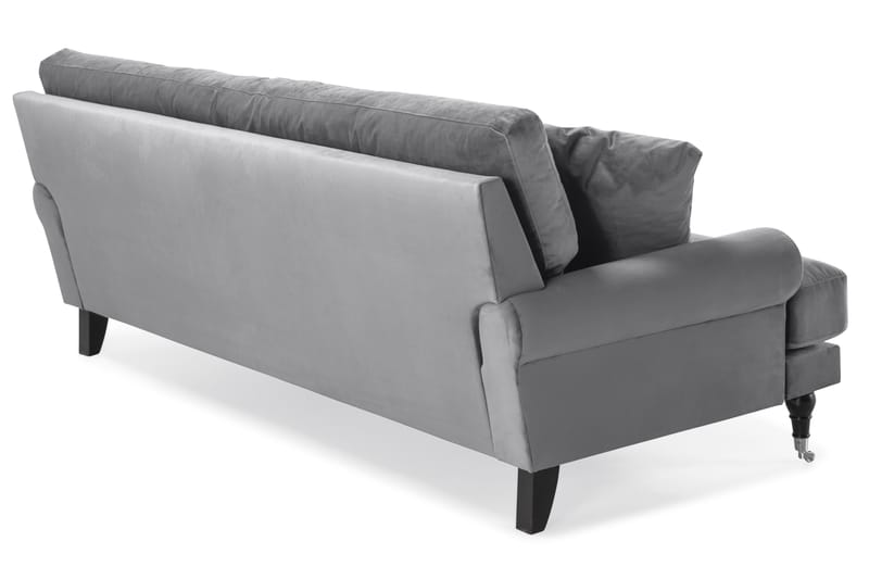 Andrew Veloursofa 3-pers - Sølvgrå/Krom - Howard sofa - Velour sofaer - 3 personers sofa