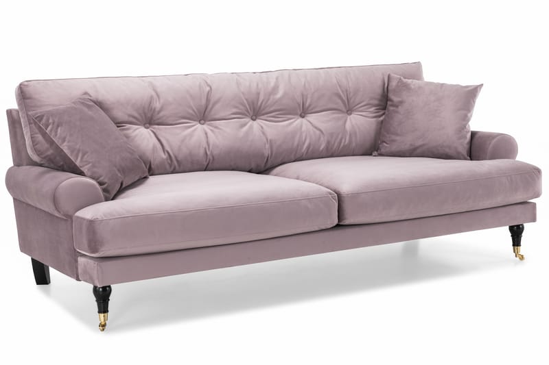 Andrew Veloursofa 3-pers - Lilla/Messing - Howard sofa - Velour sofaer - 3 personers sofa