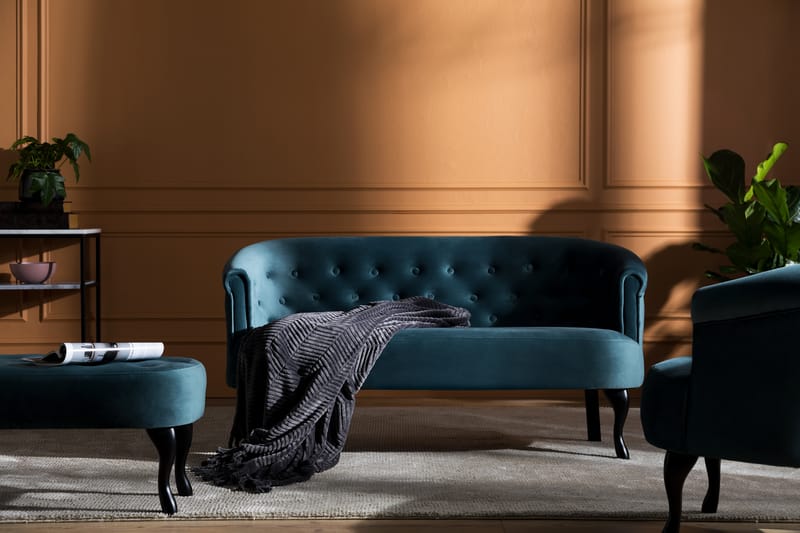 Dahlia Siss Sofa - Blågrøn Velour - Møbler - Sofaer - Howard sofa