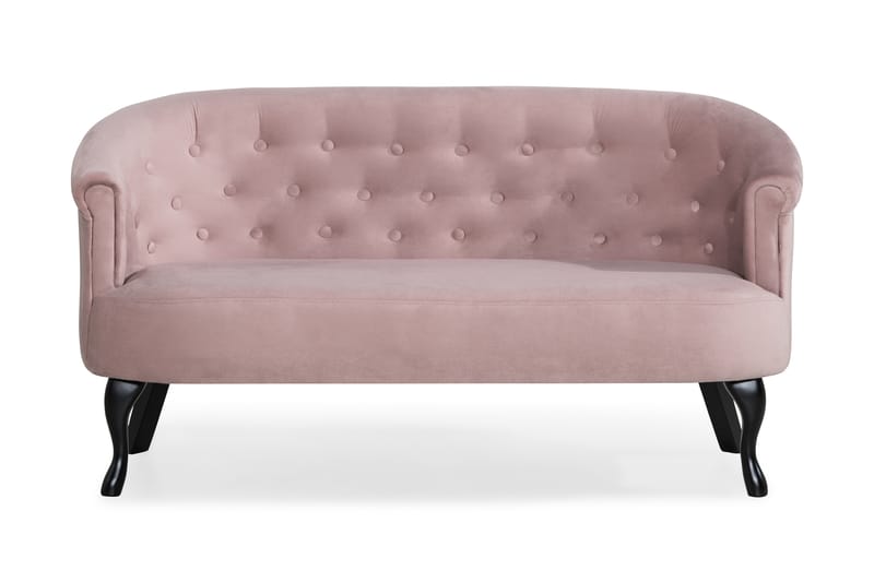 Dahlia Siss Sofa - Lys Rosa Velour - Howard sofa - Velour sofaer - 2 personers sofa