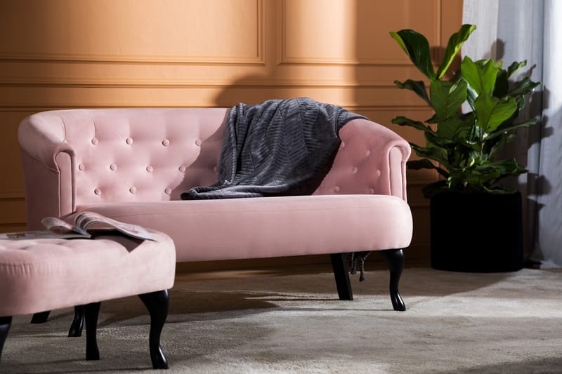 Dahlia Siss Sofa - Lys Rosa Velour - Møbler - Sofaer - Howard sofa
