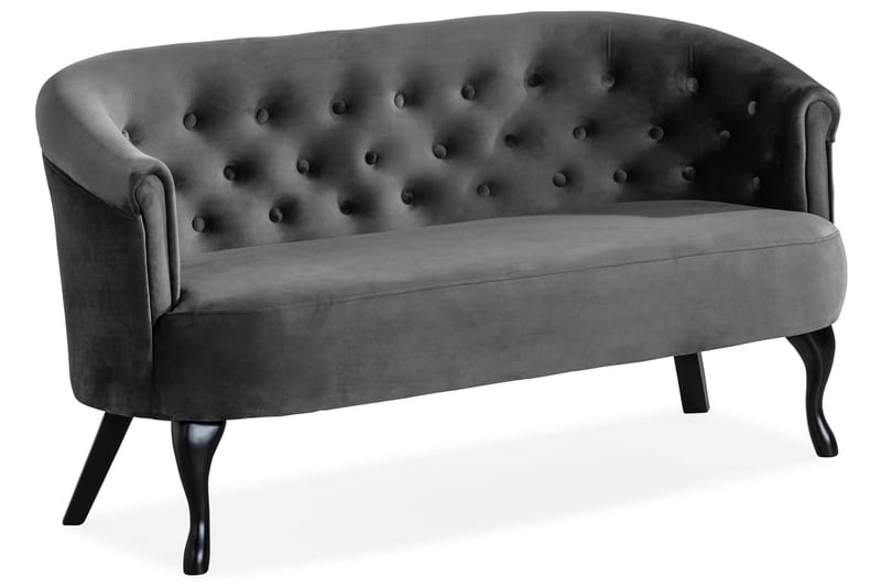 Dahlia Siss Sofa Velour - Mørkegrå - Howard sofa - Velour sofaer - 2 personers sofa