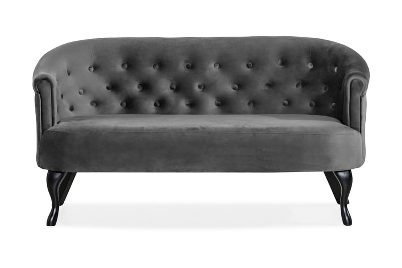 Dahlia Siss Sofa Velour - Mørkegrå - Howard sofa - Velour sofaer - 2 personers sofa