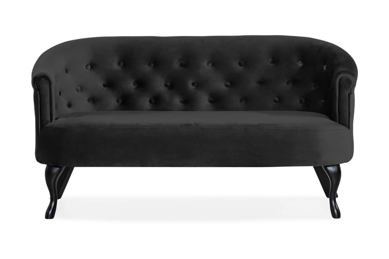 Dahlia Siss Sofa Velour - Sort - Howard sofa - Velour sofaer - 2 personers sofa