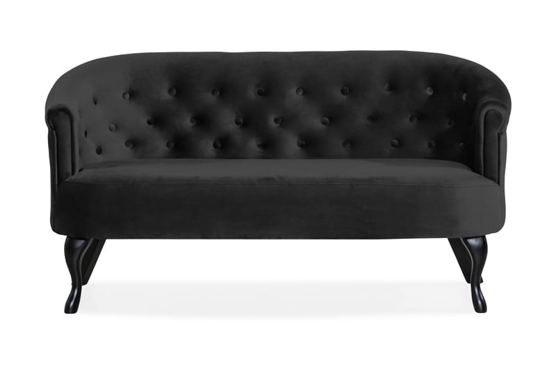 Dahlia Siss Sofa Velour - Sort - Velour sofaer - 2 personers sofa - Howard sofa
