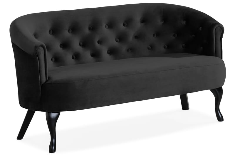 Dahlia Siss Sofa Velour - Sort - Howard sofa - Velour sofaer - 2 personers sofa