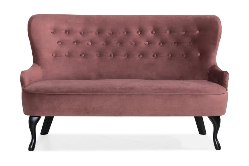 Dahlia Sofa - Rustlyserød Velour - Howard sofa - Velour sofaer - 2 personers sofa