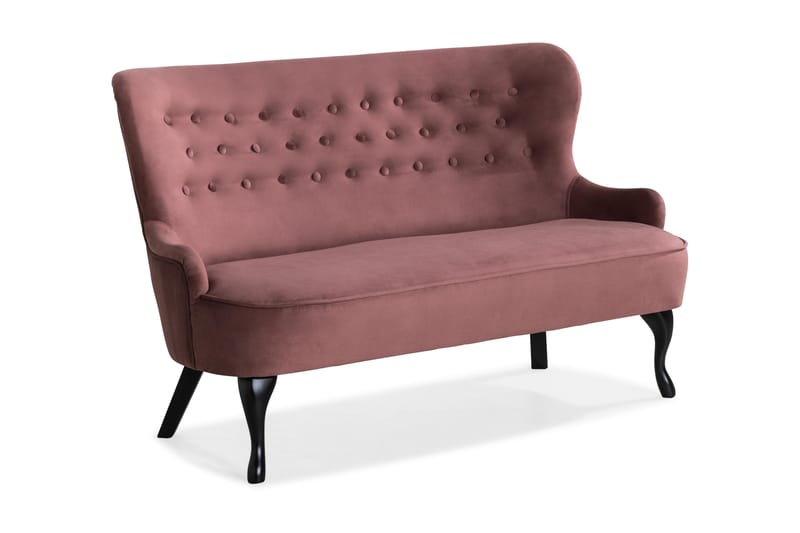 Dahlia Sofa - Rustlyserød Velour - Howard sofa - Velour sofaer - 2 personers sofa