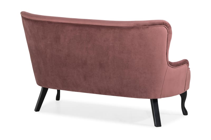 Dahlia Sofa - Rustlyserød Velour - Howard sofa - Velour sofaer - 2 personers sofa