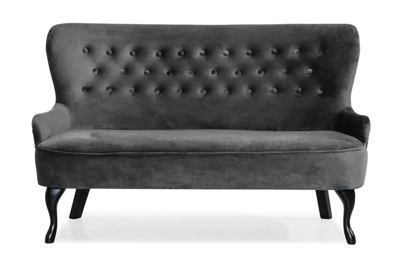 Dahlia Sofa Velour - Mørkegrå - Velour sofaer - 2 personers sofa - Howard sofa