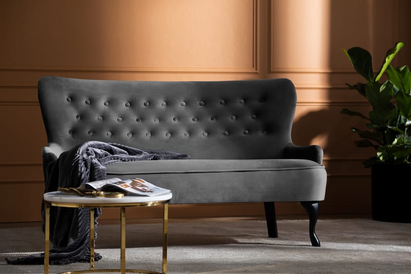 Dahlia Sofa Velour - Mørkegrå - Møbler - Sofaer - Howard sofa