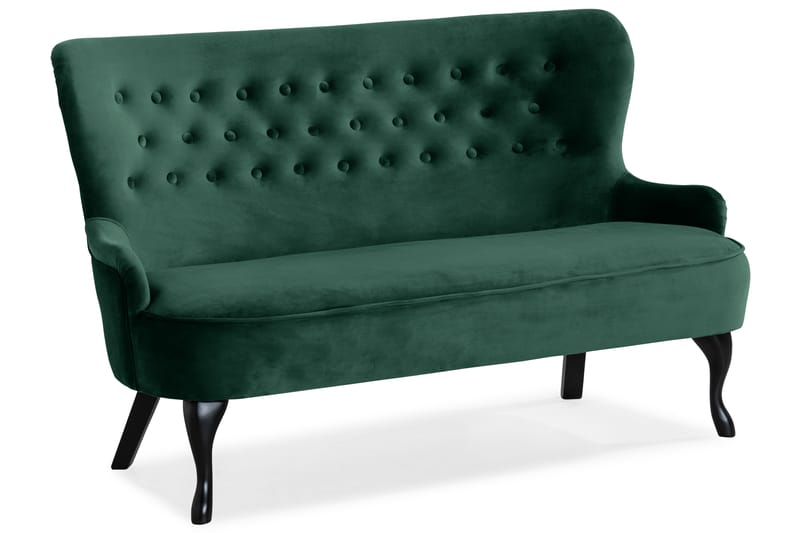 Dahlia Sofa Velour - Mørkegrøn - Howard sofa - Velour sofaer - 2 personers sofa