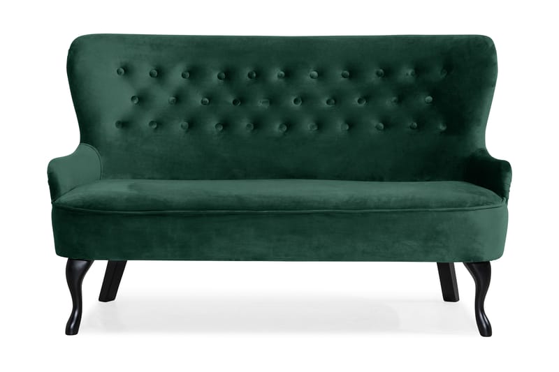 Dahlia Sofa Velour - Mørkegrøn - Howard sofa - Velour sofaer - 2 personers sofa