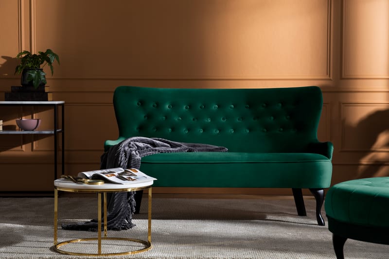 Dahlia Sofa Velour - Mørkegrøn - Howard sofa - Velour sofaer - 2 personers sofa