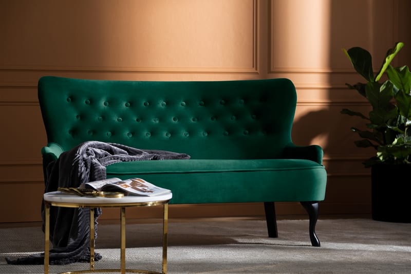 Dahlia Sofa Velour - Mørkegrøn - Møbler - Sofaer - Howard sofa