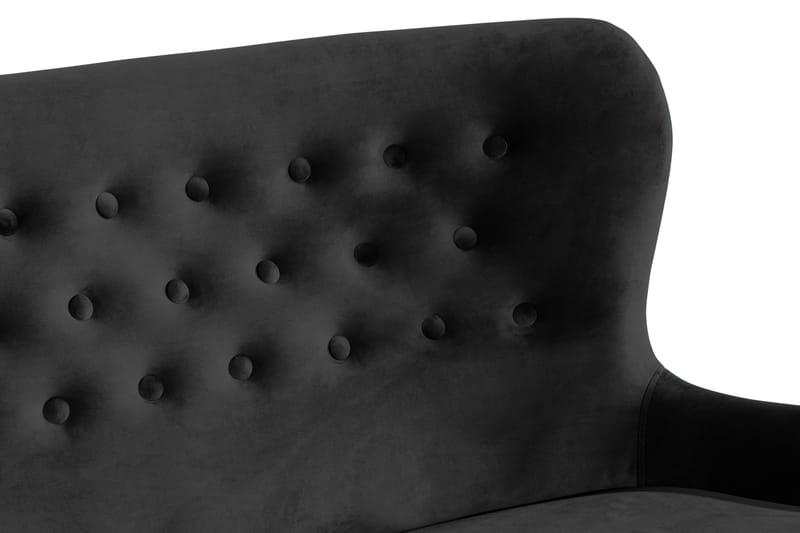 Dahlia Sofa Velour - Sort - Howard sofa - Velour sofaer - 2 personers sofa