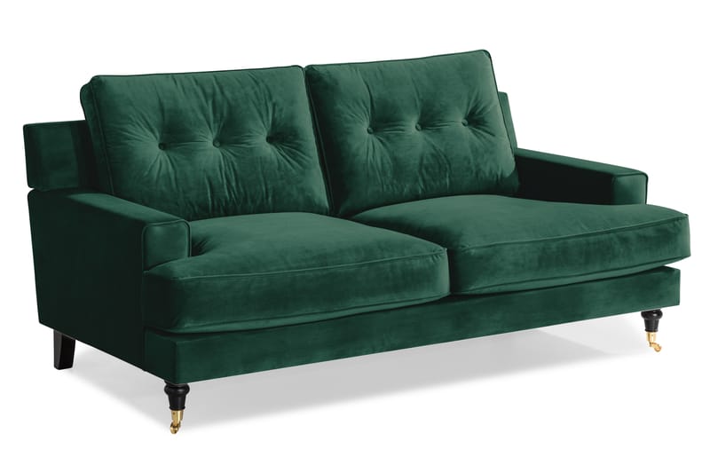Dalby 2-personers Sofa Velour - Mørkegrøn - Howard sofa - Velour sofaer - 2 personers sofa
