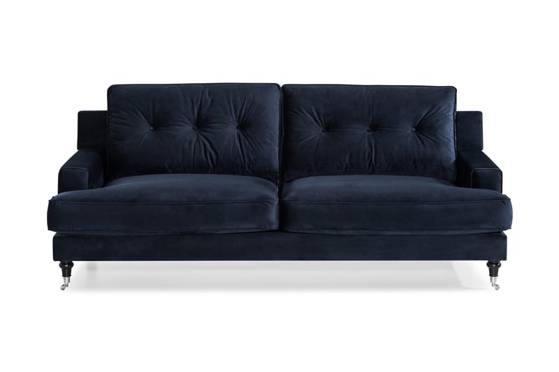 Dalby 3-personers Sofa Velour - Midnatsblå - Howard sofa - Velour sofaer - 3 personers sofa