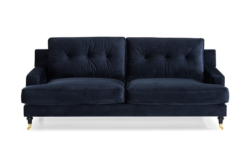 Dalby 3-pers Sofa Velour - Midnatsblå - Howard sofa - Velour sofaer - 3 personers sofa