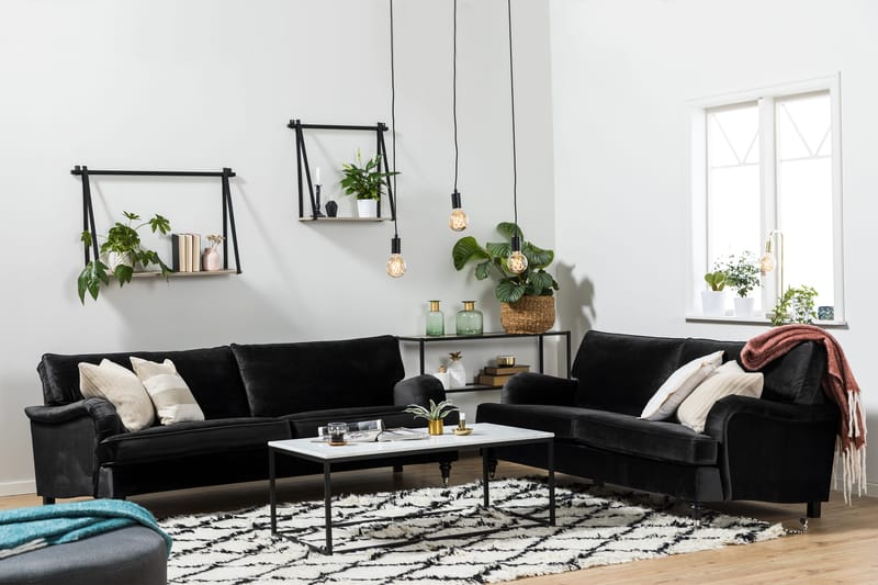 Howard Classic 2-personers Svunget Fløjlssofa - Sort - Møbler - Sofaer - Howard sofa