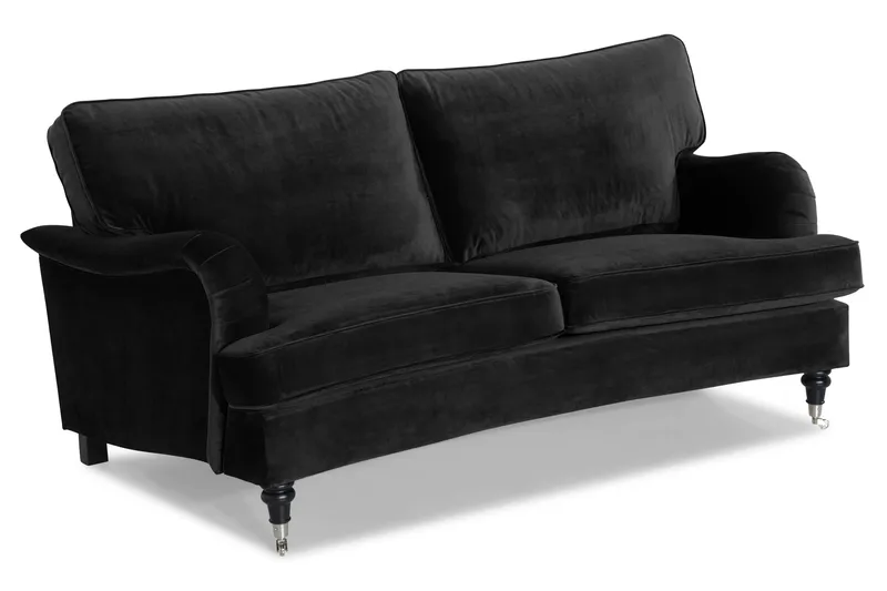 Howard Classic 2-personers Svunget Fløjlssofa - Sort - Møbler - Sofaer - Howard sofa