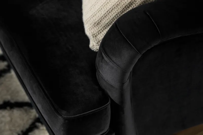 Howard Classic 2-personers Svunget Fløjlssofa - Sort - Møbler - Sofaer - Howard sofa