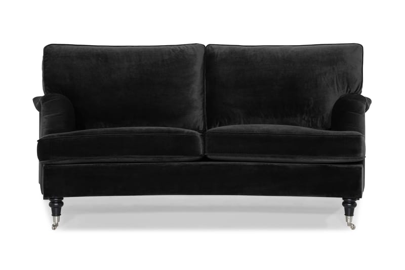 Howard Classic Veloursofa 2-pers Buet - Sort - Howard sofa - Velour sofaer - 2 personers sofa