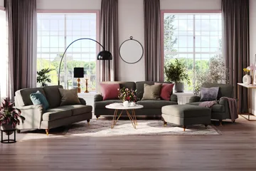 Howard Lyx 2-personers Manchestersofa - Mørkegrå - Møbler - Sofaer - Howard sofa