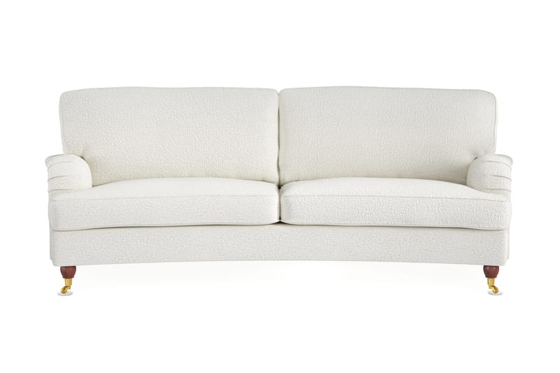 Howard Lyx 3-personers Svunget Sofa i Bouclé, Hvid