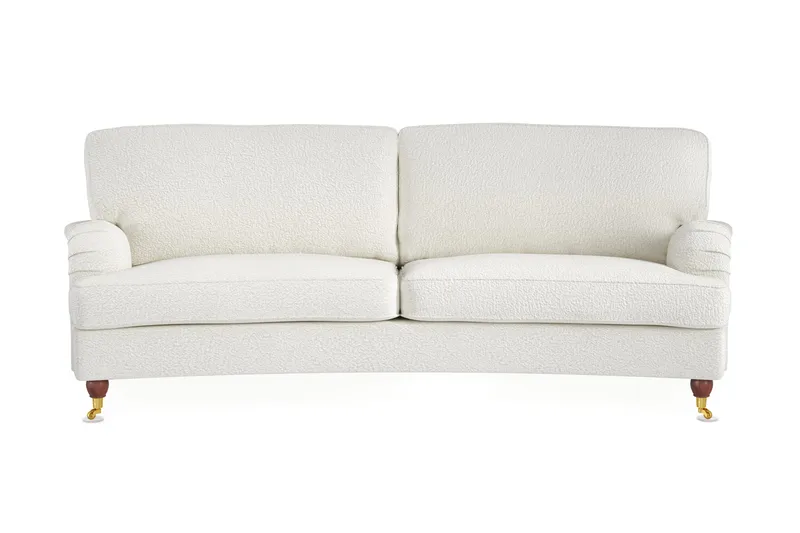 Howard Lyx 3-personers Svunget Sofa i Bouclé, Hvid