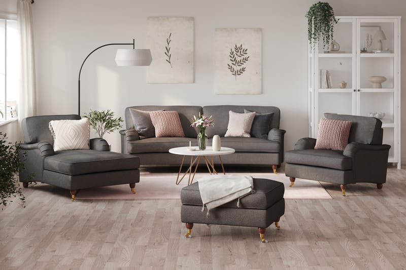 Howard Lyx 3-pers Sofa Buet - Mørkegrå - Howard sofa - 3 personers sofa