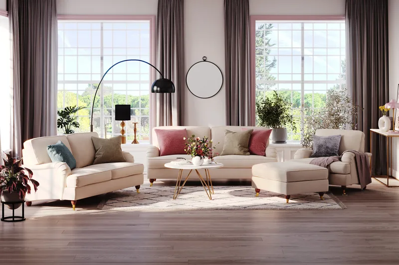 Howard Lyx 3-personers Manchestersofa - Beige - Møbler - Sofaer - Howard sofa