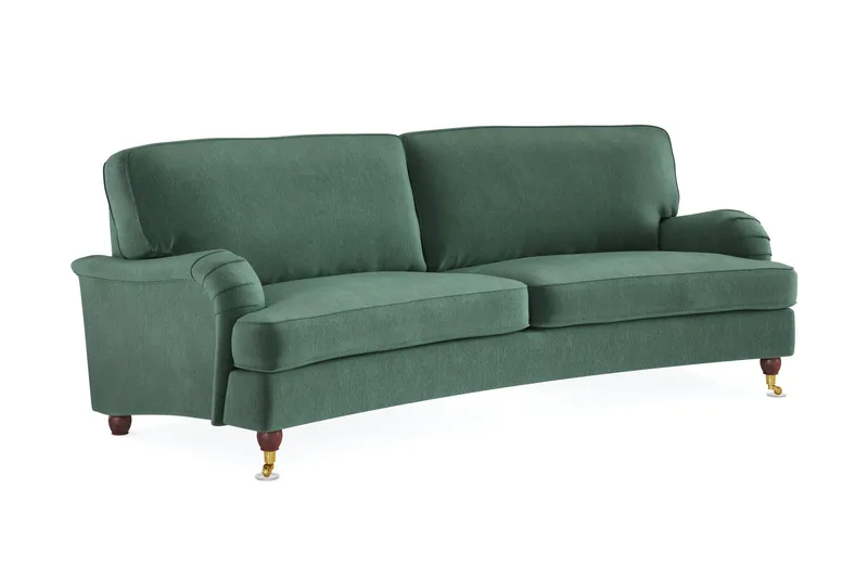 Howard Lyx 3-personers Svunget Fløjlssofa - Mørkegrøn - Møbler - Sofaer - Howard sofa